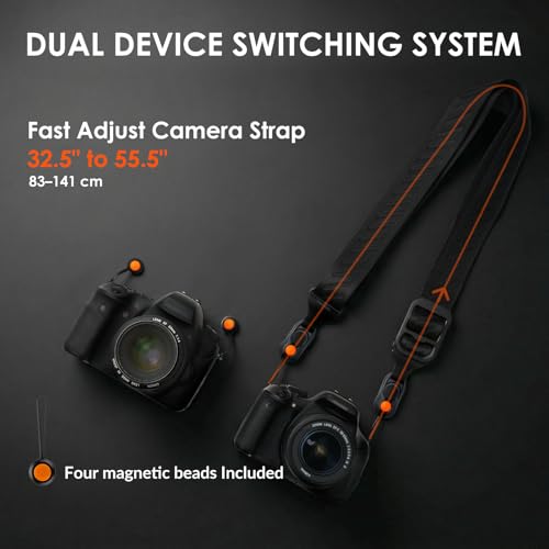 TARION Quick Release Magnetic Camera Neck Strap Magislide, Black - image 4