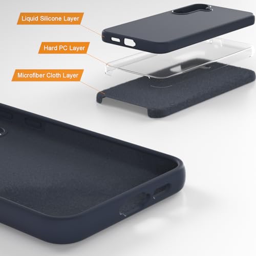 Coque Samsung S25 anti-rayures doublée microfibre silicone bleu - 3