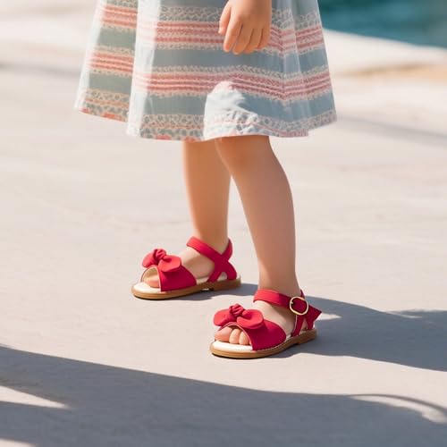 Image of Girls Dress Sandals Comfy Hook and Loop Summer Shoes for Toddlers