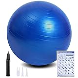 flintronic Gymnastikball, 75 cm Ultra-Dicker Anti-Explosions-Yoga-Ball, Robuster Maximalbelastbarkeit Fitness-Ball für Sport-Fitness, Yoga, Pilates (Blau)