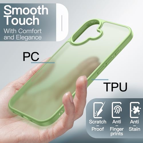 Image of JETech Matte Case for iPhone 17 6.3-Inch, Shockproof Military Grade Drop Protection, Frosted Translucent Back Minimalist Phone Cover, Anti-Fingerprint (Sage)