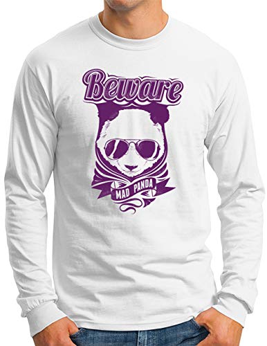 T-shirt manches longues homme blanc grand taille vêtement imprimé ours cool