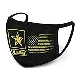 U.S. Army Military Officially Licensed Reusable Face Covering Cloth in Black & Yellow