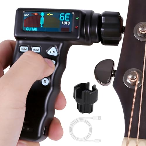 Accordatore elettronico automatico professionale con display LCD a colori, batteria al litio integrata da 2600 mAh, multifunzionale per chitarre e ukulele