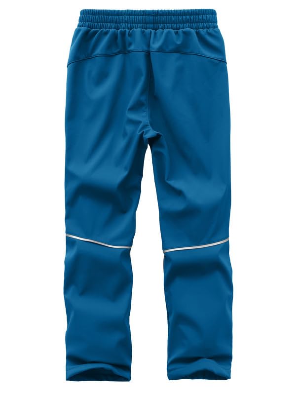 Zzkouine Pantaloni Softshell Bambino Caldo Pantaloni Invernali Trekking Ragazzo Pantaloni Neve Bambino Impermeabili con Fodera in Pile