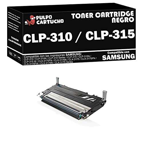 Pulpo Cartucho   Toner CLP 310 / CLP 315 Negro Compatible con Samsung CLT K4092S Remanufacturado   Valido para Impresoras Samsung CLP 310 Series/CLP 315 Series/CLX 3170 Series/CLX 3175 Series