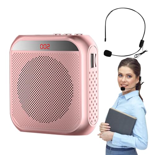 1/3個 スピーチアンプ - サウンドブースターデバイス、 ヘッドセットマイク | 有線マイクヘッドセット付きアンプ ポータブルメガホンスピーカーヘッドセットシステム 旅行歌唱用 ランダムカラー