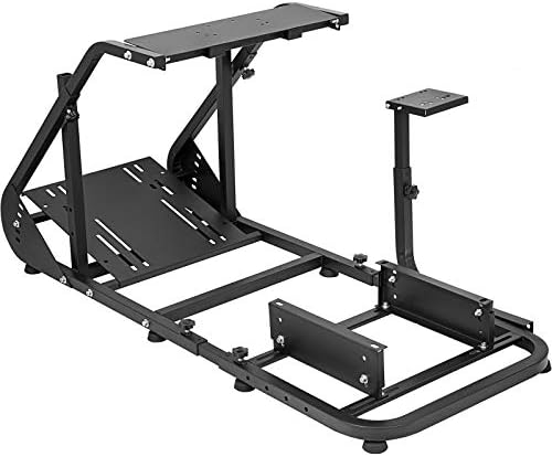 Marada Racing Cockpit Body Appropriate with G25 G27 G29 G920 T500 FANTEC T3PA/TGT Peak Adjustable Racing Wheel Stand Wheels Pedals and Actual Racing Seat Driving Simulator Cockpit Not Included