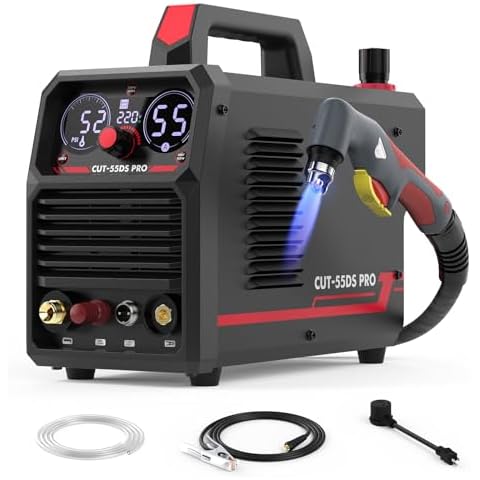 YESWELDER 55 Amp Plasma Cutter Non-High Frequency, Large LED Digital Display Non-Touch Pilot Arc, Digital DC Inverter 110/220V Dual Voltage Plasma Cutting Machine CUT-55DS PRO NEW Cover