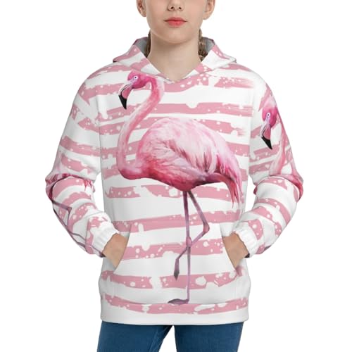 Flamingo Kid Hoodies Boys Sweatshirts Girls Pullover with Pocket
