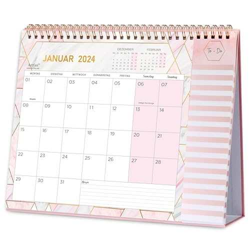 Finocam Tischkalender 2024 Auf Spanisch – Januar Bis Dezember, Mit Feiertagen, Mondphasen & Spiralbindung