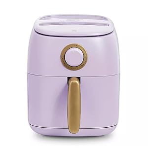 Daash Ceramic Tasti-Crisp Express Air Fryer 2.6QT, Oil-Free Cooking, Adjustable Timer, Non-Stick Ceramic Coating, Compact Size for Small Kitchens, Fast Heating for Fries, Chicken (Lavender) Daash Ceramic Tasti Crisp Express Air Fryer 26QT Oil Free Cooking Adjustable Timer Non Stick Ceramic Coating Compact Size for Small Kitchens Fast Heating for Fries Chicken Lavender
