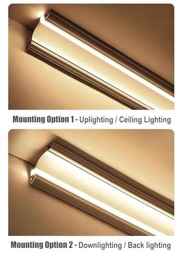 Moulure décorative LED aluminium design élégant avec diffuseur 5m - 4