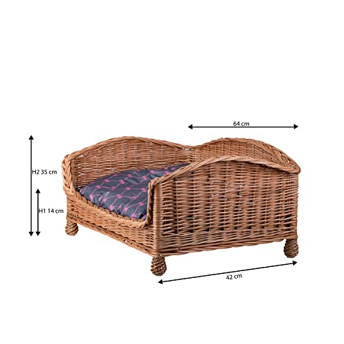 Corbeille pour le chien en osier e-wicker24 canapé lit panier confortable - 3