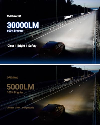 Image of Marsauto D3S HID Xenon Bulbs 600% 30000LM Brightness 6500K Cool White 66340 42403 42302 Replacement 35W IP68 Waterproof Pack of 2