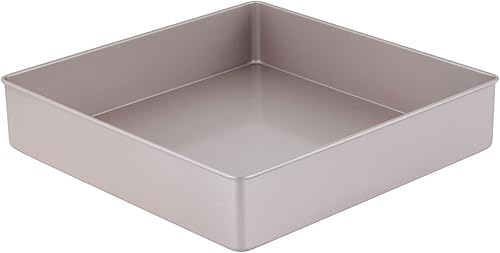 CHEFMADE Molde cuadrado para tartas de 11 pulgadas, antiadherente, para hornear en horno (dorado champán)