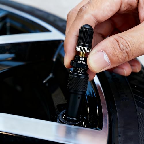 Image of SUVCARMPING Adjustable Auto-Stop Tire Deflator Valve Kit (10-30 PSI) 4 PCS Screw-on Tyre Air Down Tool for Offroad 4x4, Black | Screw-on Tyre Air Down Tool for Offroad 4x4