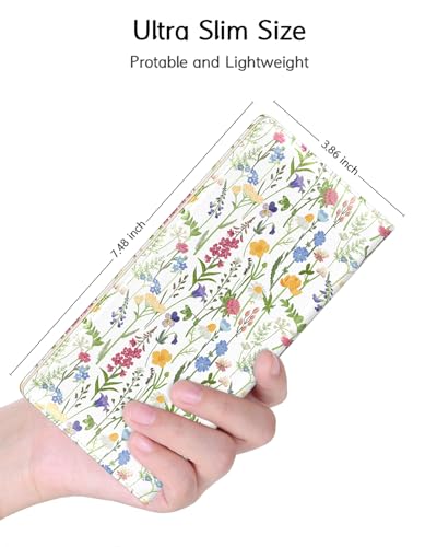Image of Nipichsha Womens Wallet, RFID Slim Wallets for Women, Thin Ladies Credit Card Holder Purse, Cute Leather Bifold Clutch Billfold with 11 Card Slots & ID Window, Colorful Flowers
