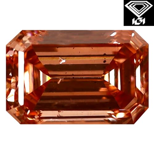 IGI Certified Fancy Intense Brownish Pink CVD Diamond 1,30 ct Szlif szmaragdowy (7,70 x 5,06 x 3,32 mm) SI2 Czystość Luźny diament CVD, Large, Diament CVD, Diament sztuczny