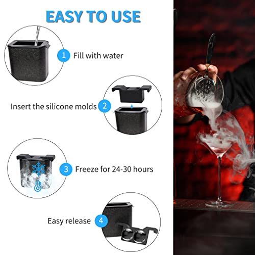 Image of TINANA Clear Ice Ball Maker, 2.5 inch Crystal Clear Ice Cube Tray Make 2 Large Sphere Ice Balls for Whiskey Cocktails & Bourbon