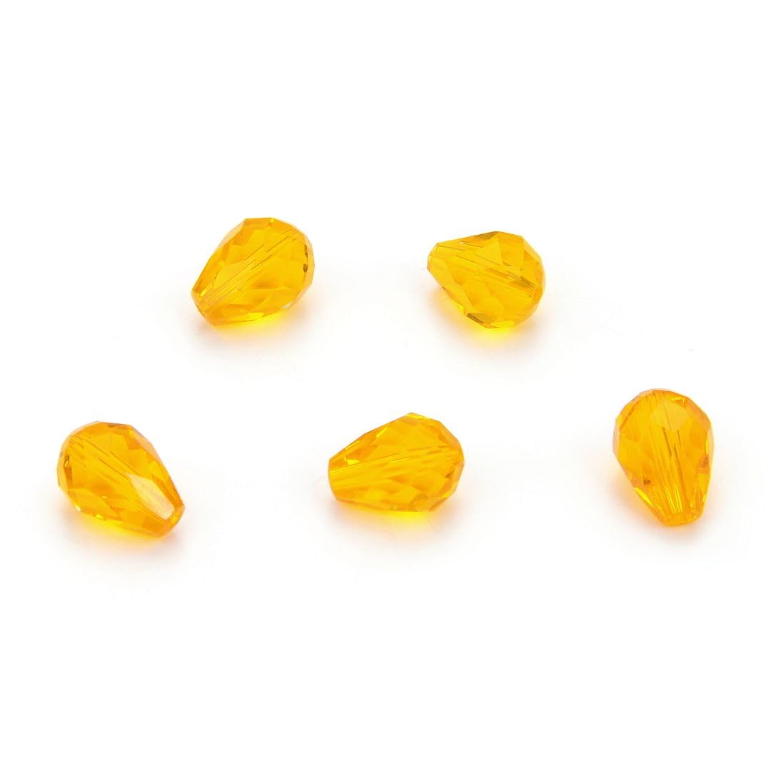 24 perline Adabele austriache sfaccettate a goccia, 8 mm, colore giallo topazio chiaro, compatibili con 5500 cristalli Swarovski Preciosa SST-808