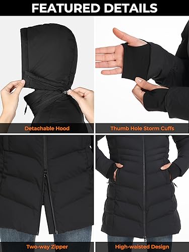 ORORO Women's Long Heated Jacket with Battery, Heated Puffer Parka Long Heated Coat (Charger Not Included)4