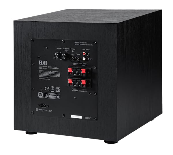 ELAC Subwoofer Debut 3.0 DS103: ideale per riprodurre la musica da un impianto stereo come parte di un sistema surround 5.1, suono leggendario, design elegante, nero