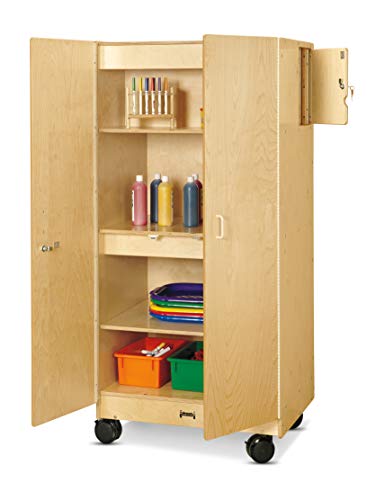 Jonti-Craft 5946JC Hideaway Storage Mobile Cabinet, Beige Large