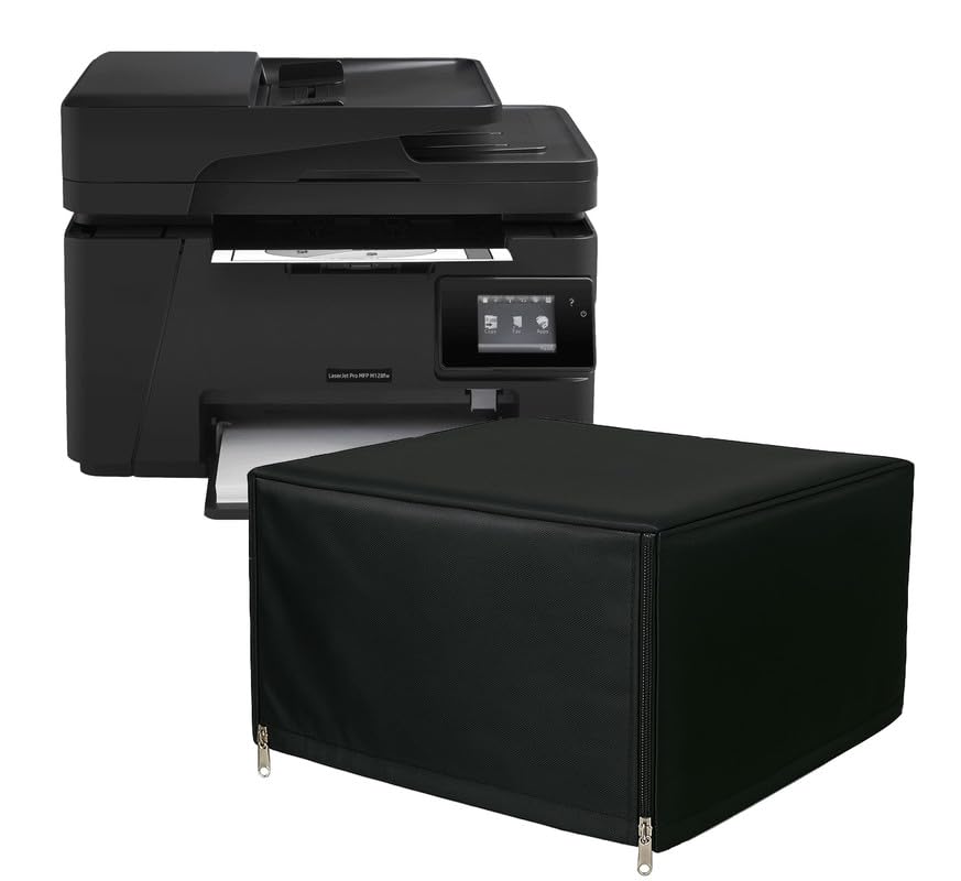 VONBAER Dustproof Chain Printer Cover for HP LaserJet Pro MFP M128Fw / FN / M127 - Washable, Durable, Material - Black-image-15