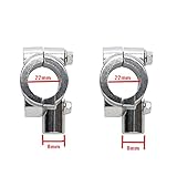 Motorrad 22mm Lenkstange- 8mm Spiegelhalter Halter Clamp-Adapter Gewinde