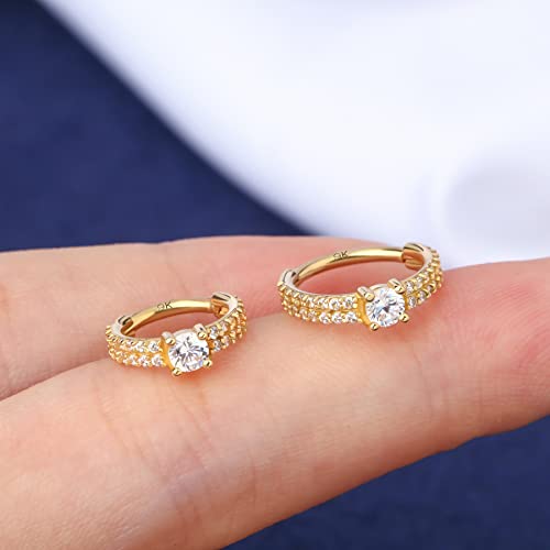 Oufer Gold Helix Earrings 16G 9K Solid Gold Septum Rings Clear Cz Paved Conch Orbital Daith Cartilage Earrings Nose Ring Piercing #TOP3