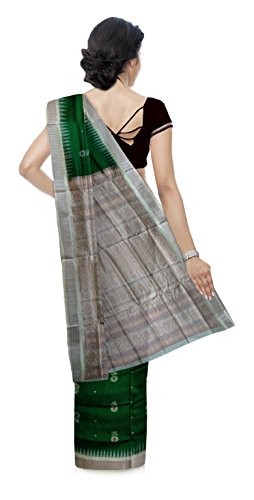 Tridevi Saree green bomkai silk saree – image 2