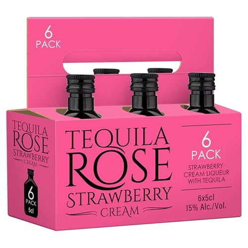 Tequila Rose Strawberry Cream Liqueur 5cl x 6-Pack 15% ABV Made with Real Dairy Cream Best Served Chilled Ideal for Cocktails Gift Idea