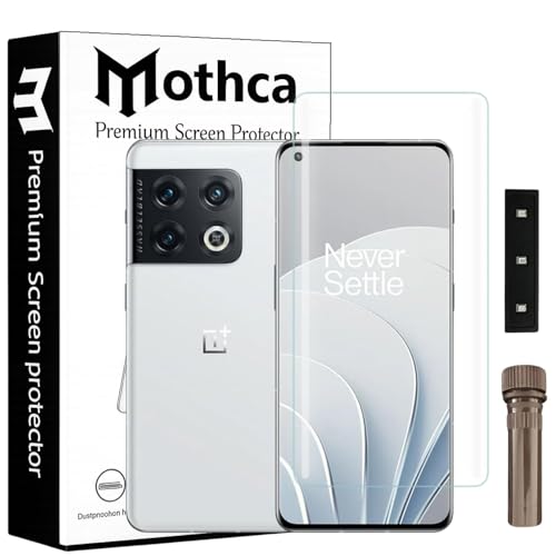 Image of Mothca Curved UV Tempered Glass Screen Protector for OnePlus 10 Pro| Transparent | Pack of 1 | Full Screen Coverage with UV Installation Kit