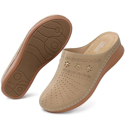 Image of SHIBEVER Clogs for Women Mules Comfortable: Slip On Closed Toe Casual Shoes