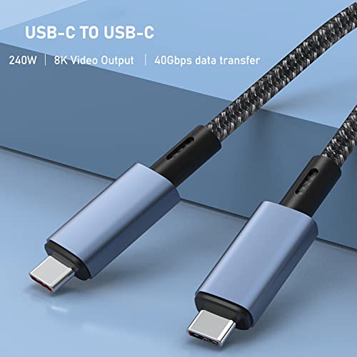 Thunderbolt 4 Cable 3.3 Ft Thunderbolt Certified, Supports 240W Charging/8K Video 40Gbps Usb C To Usb C Cable,Compatible With Macbooks, Hub,Docking,External Ssd, Dell, Ipad Air 4, Ipad Pro 2020, Pixel #TOP1