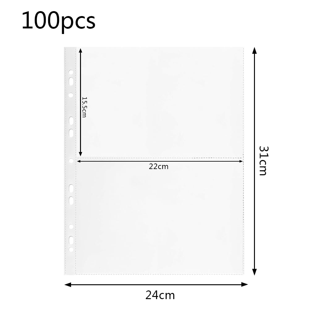 100 buste trasparenti per foto DIN A4 e cartoline (B)