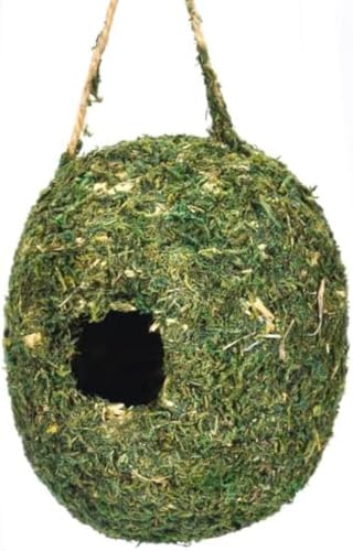 Tuyiutm 屋外の巣箱、天然の木製の巣箱キット、わら編みの自然なスタイルの自然愛好家、庭の屋外の装飾、シンプルな飼育箱の装飾、庭の装飾、バードウォッチング装置、小鳥、鳥かご、庭のインコケージ、スズメ、ハチドリ、野鳥を吊るすのに適しています (12*14