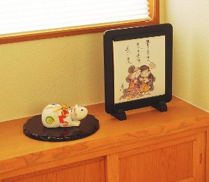 Amazon.co.jp: 【色紙立て】 色紙額 （縦横兼用） 紫檀調 色紙立て