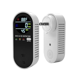 Plug in Natural Gas Detector ＆ Carbon Monoxide Detector LPG CO Methane Combustible Combination Gas Detector Plug and Play for RV Home Travel