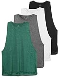 Cosy Pyro Workout Tank Tops for Women Lightweight Running Tanks Basic Gym Tops Sleeveless Athletic Yoga Shirts-4 Pack Black/White/Dark Gray/Green M