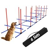 Uzpomel 6Set Dog Agility Jumps Hurdle Course Training Equipment for Dogs, Indoor Outdoor Backyard Exercise Equipment