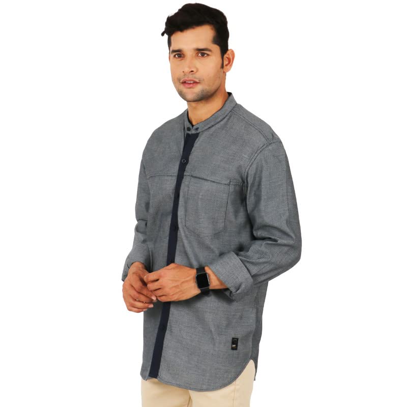 Image of SHIRT THEORY Grey Cotton Full Sleeves Casual Shirt for Men II Premium Cotton Stylish Shirt II Stylish Shirt for Men II Exclusive Style Men Casual Shirt II Luxury Shirts II