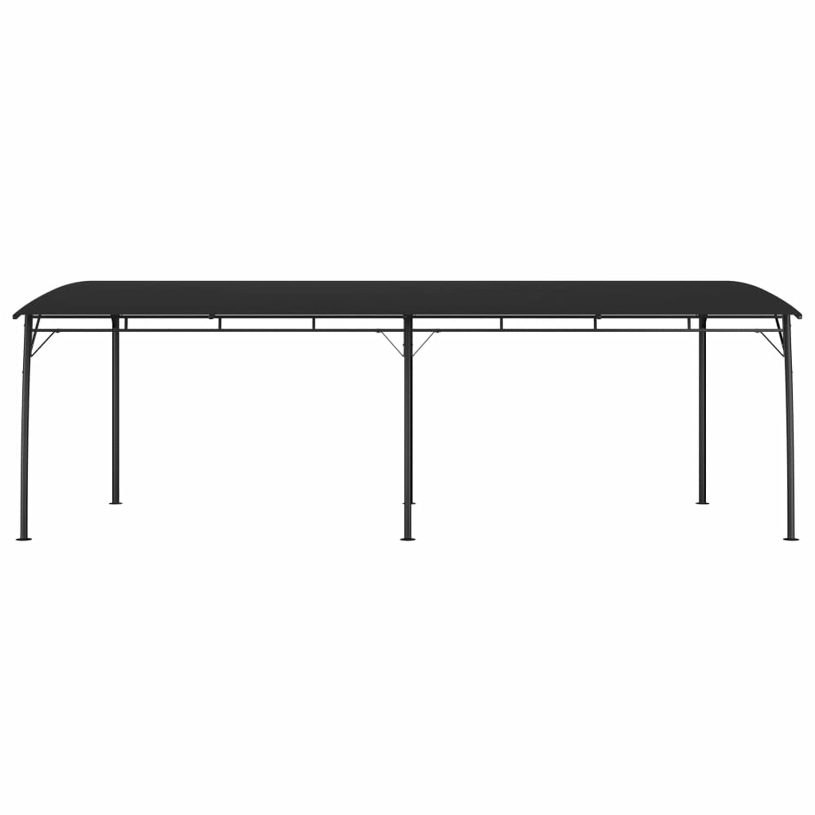 Pérgola de Jardín con Techo, Pérgola de Acero 6x3 m Cenador de Jardín con Toldo para Patio Terraza Acero y Poliéster Resistente al Agua y a UV Gris Antracita