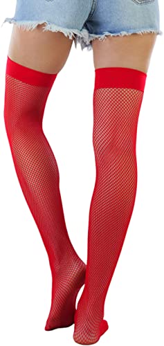 Image of ToBeInStyle Women's Diamond Large and Fine Fence Net Fishnet Nylon Thigh High