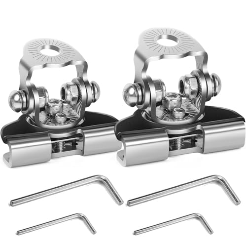 Greluma 2 Stk Edelstahl LED Lichtleisten Montagehalterung,Universal Einstellbare Säule Haube Arbeit Lampe Montieren Clamp Halter für Off-Road Truck SUV