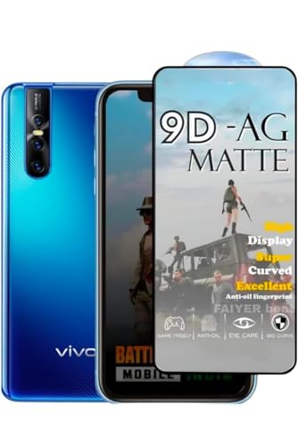 Image of Premium Tempered Glass for Vivo V15 pro (matte finish glass, Pack of 1) Full Screen Coverage gaming matte Screen Protector Guard (VIVO V15 PRO)