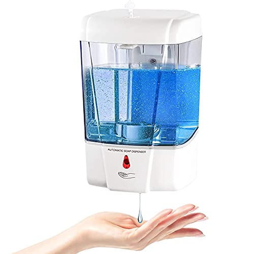 interhasa! Soap Dispenser, Touchless Hand Sanitizer Dispenser Wall Mount Automatic Kitchen Soap Dispenser for Commercial Home, Office, 600ml/20oz