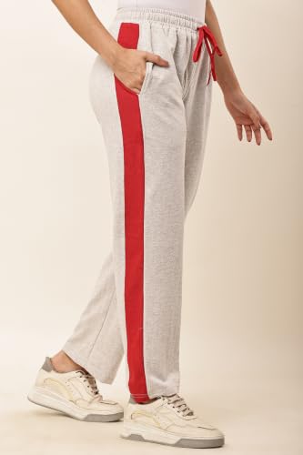 Image of Women's Loose Fit Track Pants - Polycotton Joggers with Elastic Waistband & Side Pockets | Lower Comfortable for Gym, Running & Casual Wear