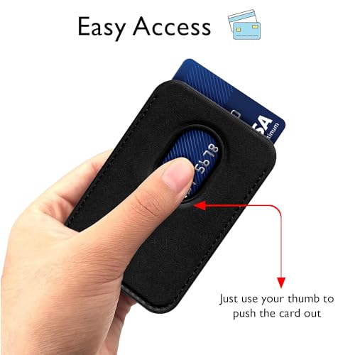 Image of GRIPP Mag Pocket Stand Wallet Card Holder Compatible with Mag-Safe for iPhone 17 /16 /15 /14 /13 /12 Series & All Mag-Safe Phone Cases, Built-in Stand, Premium Leather, Strong Magnetic Alignment - Black